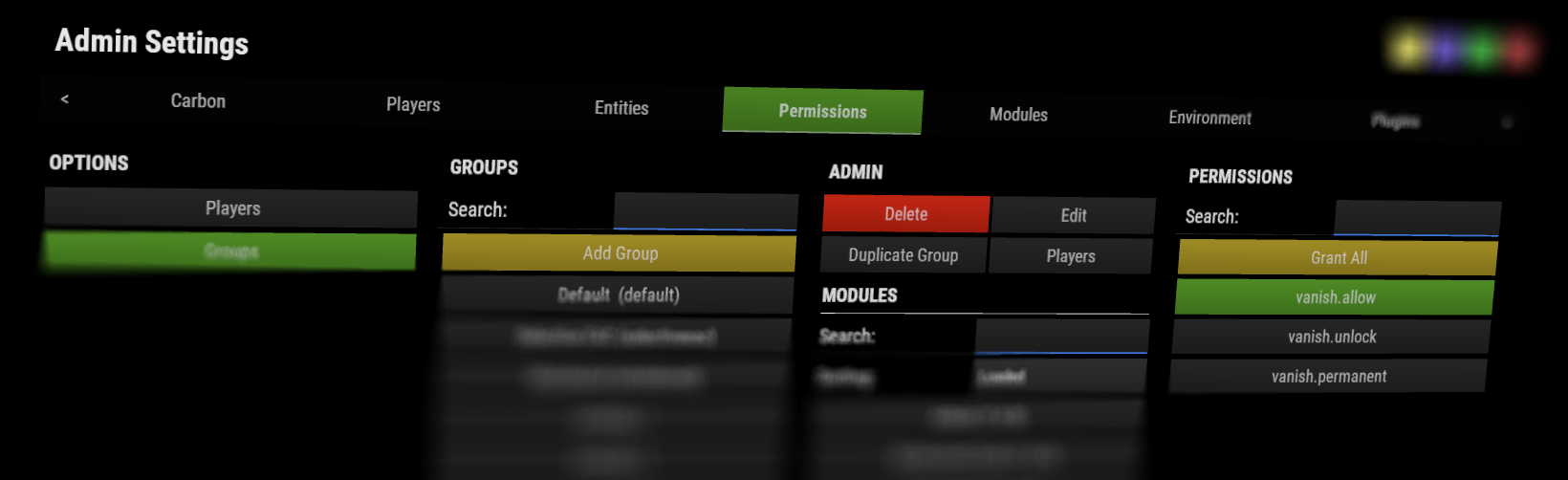 Permissions Tab