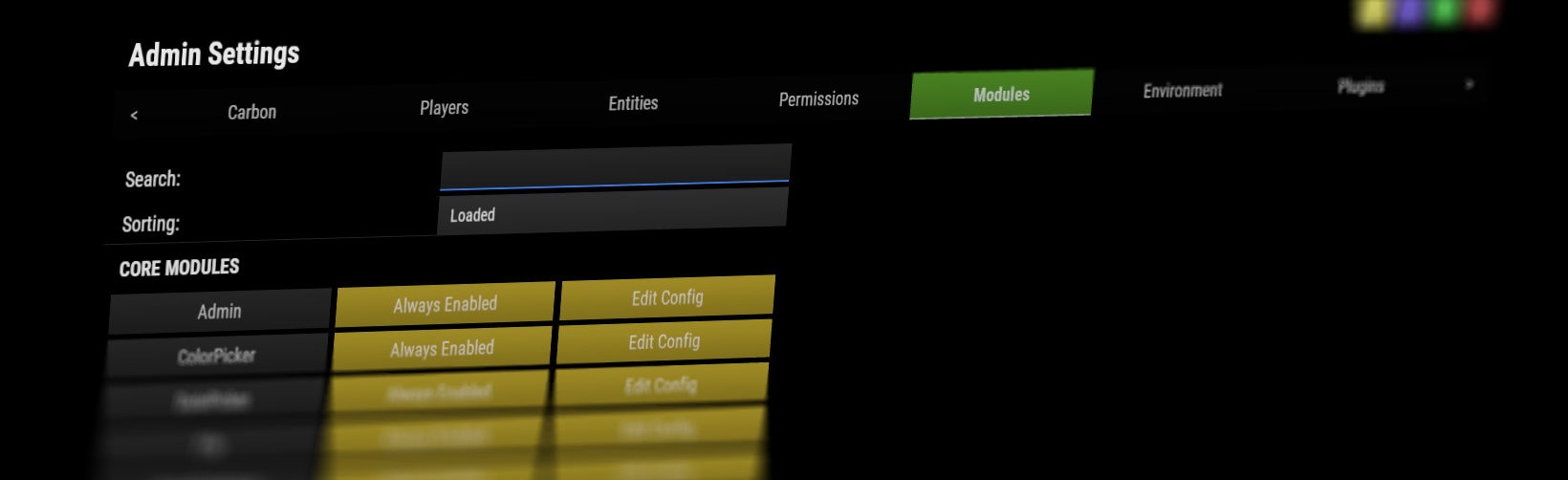 Modules Tab